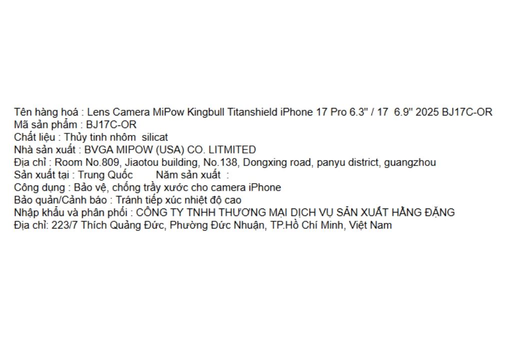 Miếng dán camera iPhone 17 Pro/iPhone 17 Pro Max Thủy Tinh Nhôm Silicat MIPOW - 5