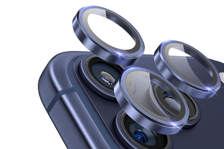 Miếng dán camera iPhone 17 Pro/iPhone 17 Pro Max Thủy Tinh Nhôm Silicat MIPOW Màu Xanh