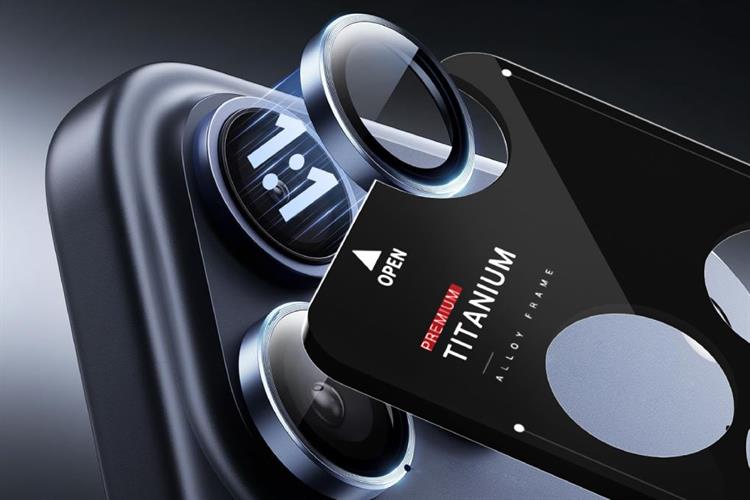 Miếng dán camera iPhone 17 Pro/iPhone 17 Pro Max Thủy Tinh Nhôm Silicat MIPOW Màu Xanh