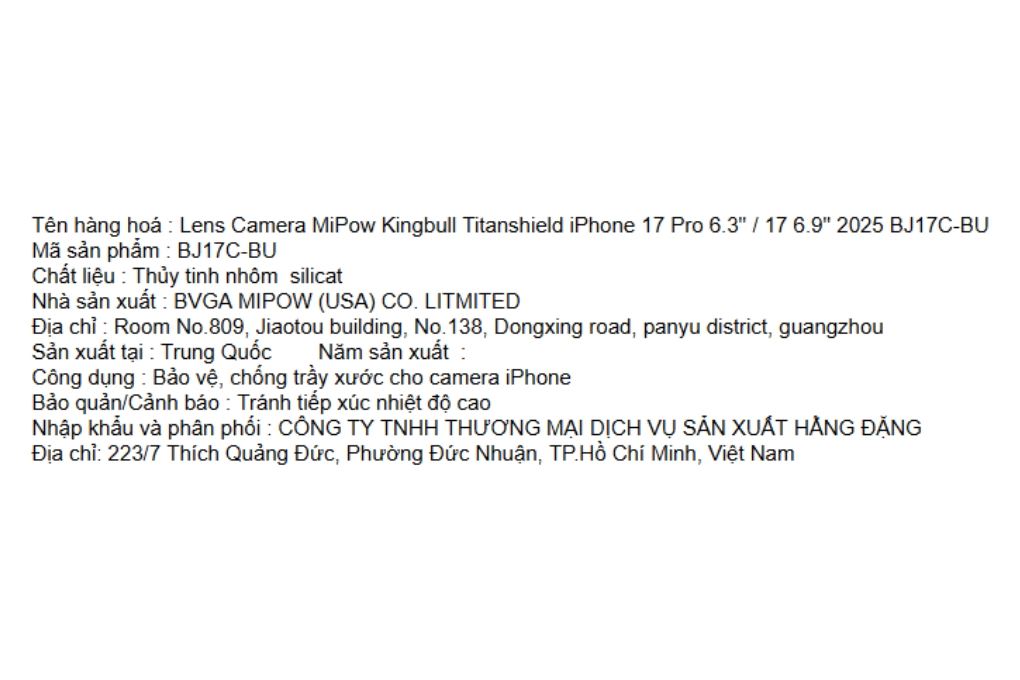 Miếng dán camera iPhone 17 Pro/iPhone 17 Pro Max Thủy Tinh Nhôm Silicat MIPOW - 5