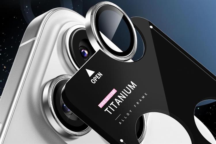 Miếng dán camera iPhone 16 Pro/iPhone 16 Pro Max Thủy Tinh Nhôm Silicat MIPOW Màu Bạc