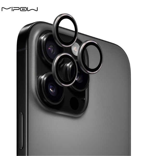Miếng dán camera iPhone 16 Pro/iPhone 16 Pro Max Thủy Tinh Nhôm Silicat MIPOW