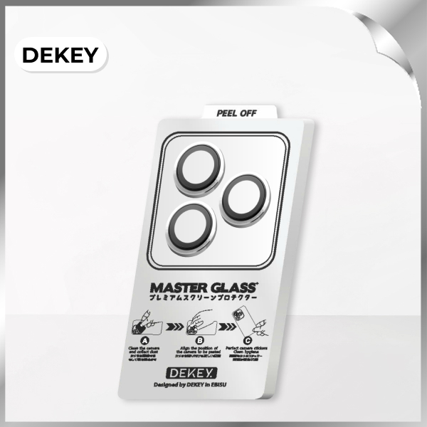 Miếng dán camera iPhone 14 Pro Max DEKEY 3D Camera Lens - Bạc