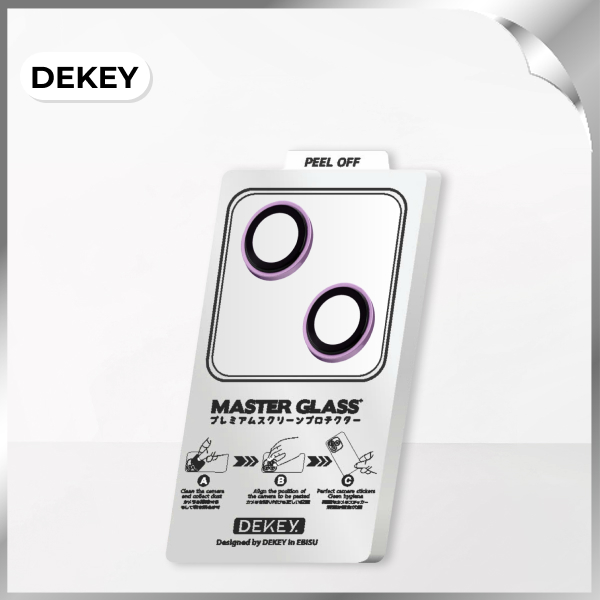 Miếng dán camera iPhone 15/15 Plus DEKEY 3D Camera Lens - Hồng