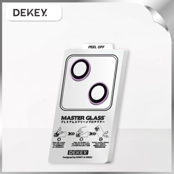 Miếng dán camera iPhone 15/15 Plus DEKEY 3D Camera Lens - Hồng