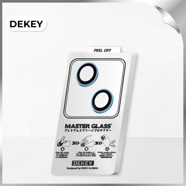 Miếng dán camera iPhone 15/15 Plus DEKEY 3D Camera Lens - Xanh Dương