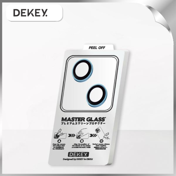 Miếng dán camera iPhone 15/15 Plus DEKEY 3D Camera Lens - Xanh Dương