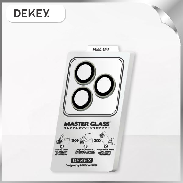 Miếng dán camera iPhone 15 Pro/Pro Max DEKEY 3D Camera Lens - Xám