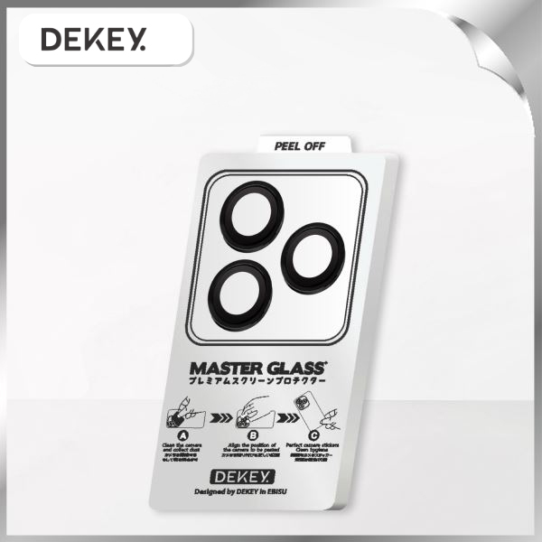 Miếng dán camera iPhone 15 Pro/Pro Max DEKEY 3D Camera Lens - Đen