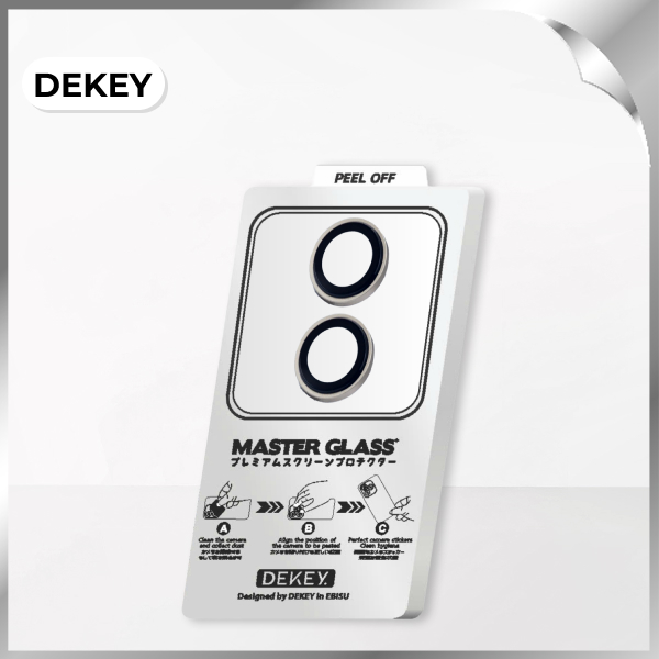 Miếng dán camera iPhone 16/16 Plus DEKEY 3D Camera Lens - Bạc