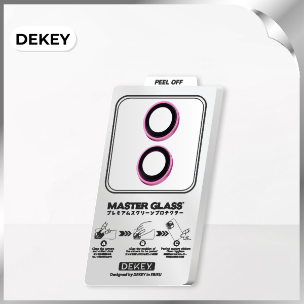 Miếng dán camera iPhone 16/16 Plus DEKEY 3D Camera Lens - Hồng