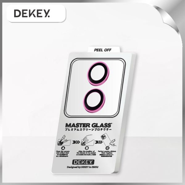 Miếng dán camera iPhone 16/16 Plus DEKEY 3D Camera Lens - Hồng