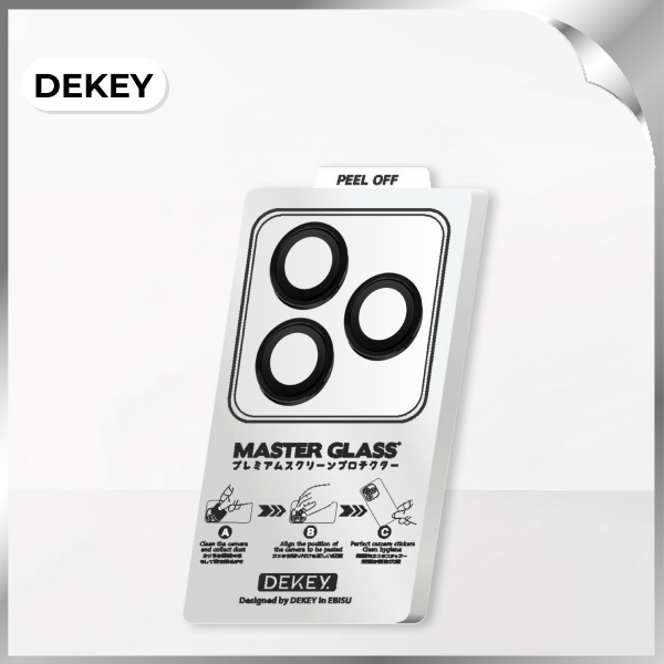 Miếng dán camera iPhone 16 Pro/Pro Max DEKEY 3D Camera Lens - Đen