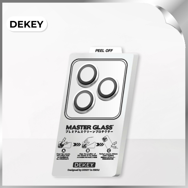 Miếng dán camera iPhone 16 Pro/Pro Max DEKEY 3D Camera Lens - Bạc
