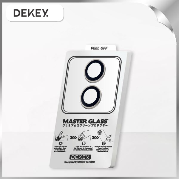 Miếng dán camera iPhone 17 DEKEY 3D Camera Lens - Bạc