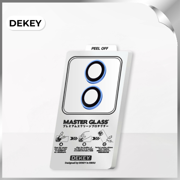 Miếng dán camera iPhone 17 DEKEY 3D Camera Lens - Xanh dương