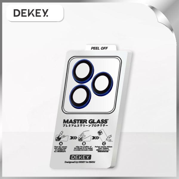 Miếng dán camera iPhone 17 Pro/Pro Max DEKEY 3D Camera Lens - Xanh Dương