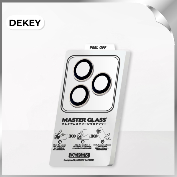 Miếng dán camera iPhone 17 Pro/Pro Max DEKEY 3D Camera Lens - Bạc