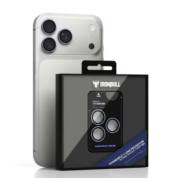 Miếng dán camera iPhone 18 Pro/ iPhone 18 Pro Max Titanshield Mipow IRONBULL BJ18A-RD