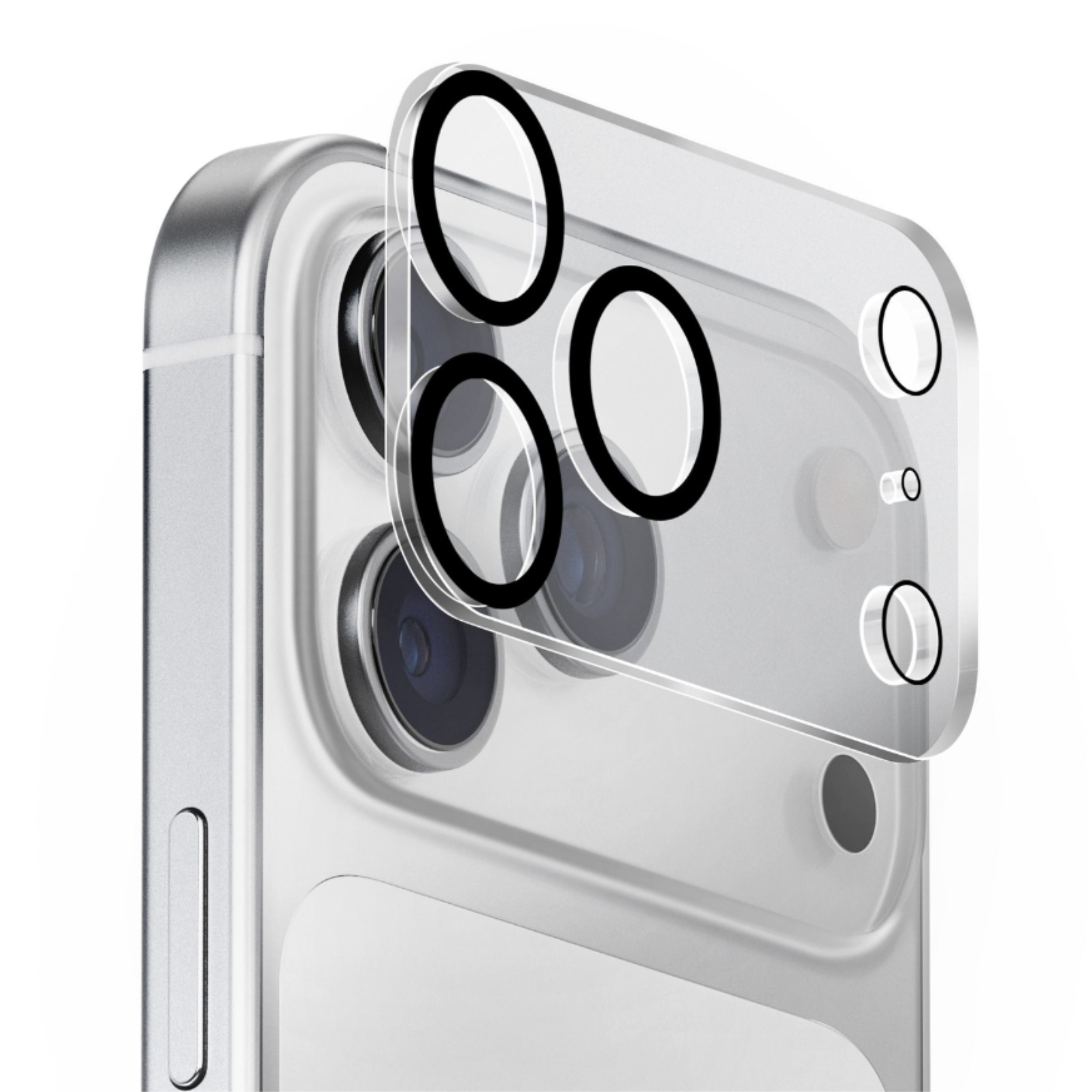 Miếng dán camera iPhone 18 Pro Nhựa Cứng Thủy Tinh UNIQ OPTIX Màu Trắng