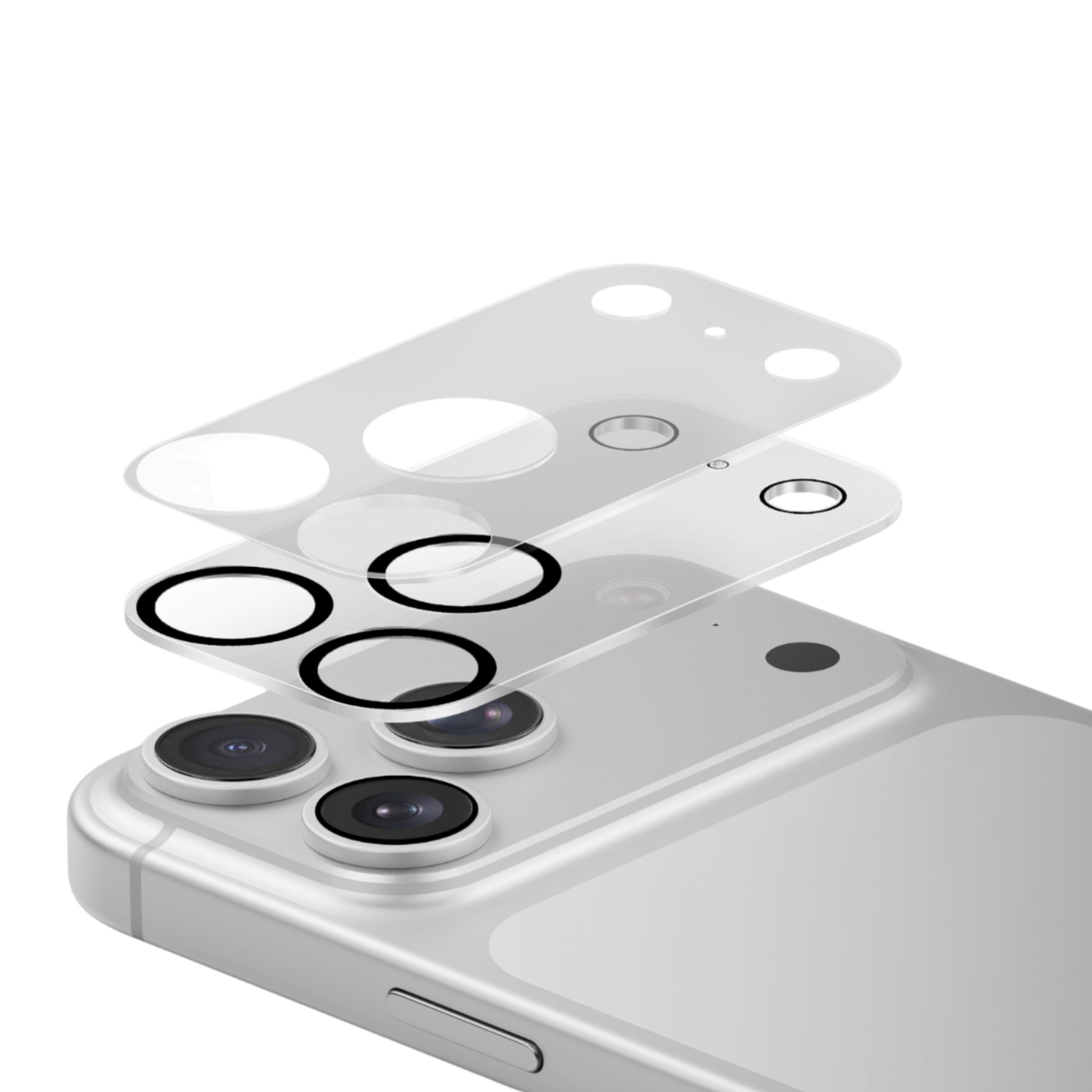 Miếng dán camera iPhone 18 Pro Nhựa Cứng Thủy Tinh UNIQ OPTIX Màu Trắng