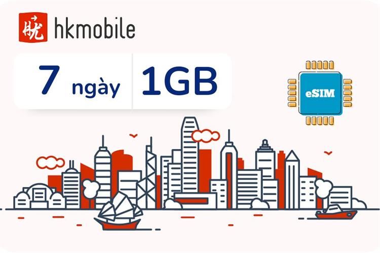 Esim du lịch HongKong 1GB/7Ngày