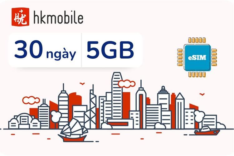 eSim du lịch HongKong 5GB/30 Ngày