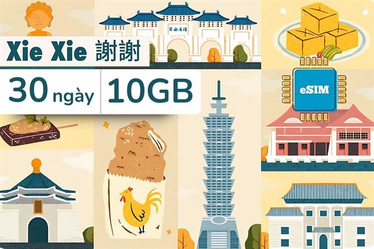 eSim du lịch Airalo Taiwan 10GB/30 Ngày