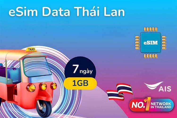 eSim du lịch Thailand 1GB/7 Ngày