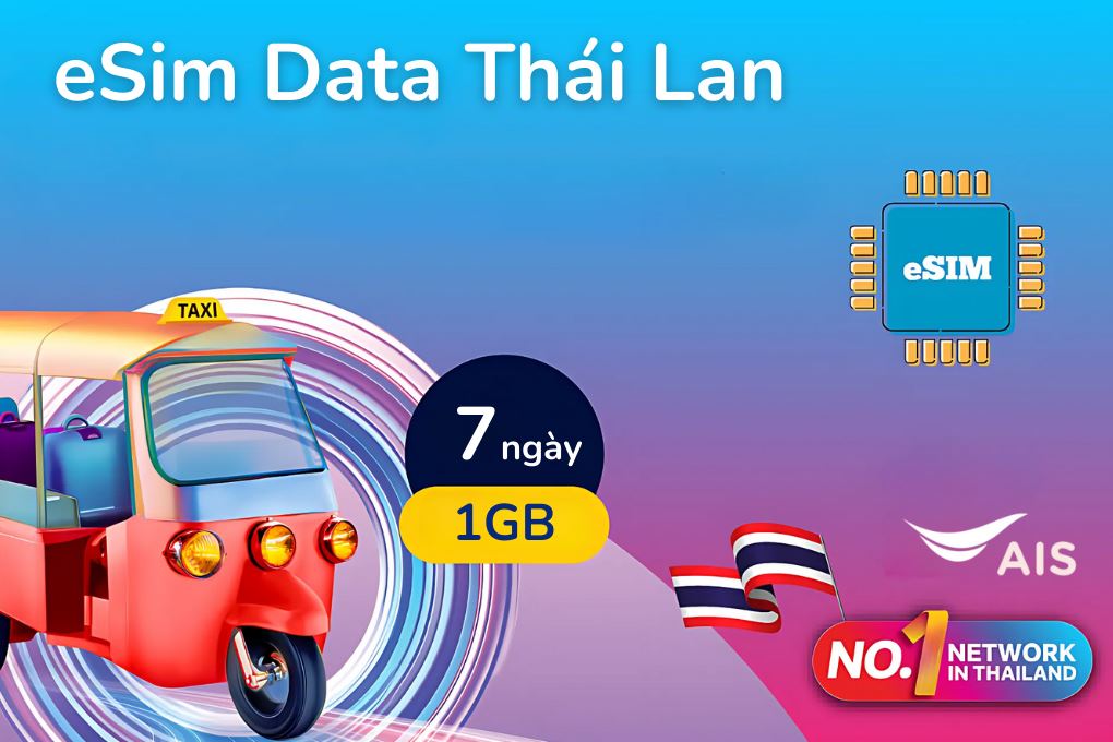eSIM du lịch Airalo Thailand 1GB/7 Ngày