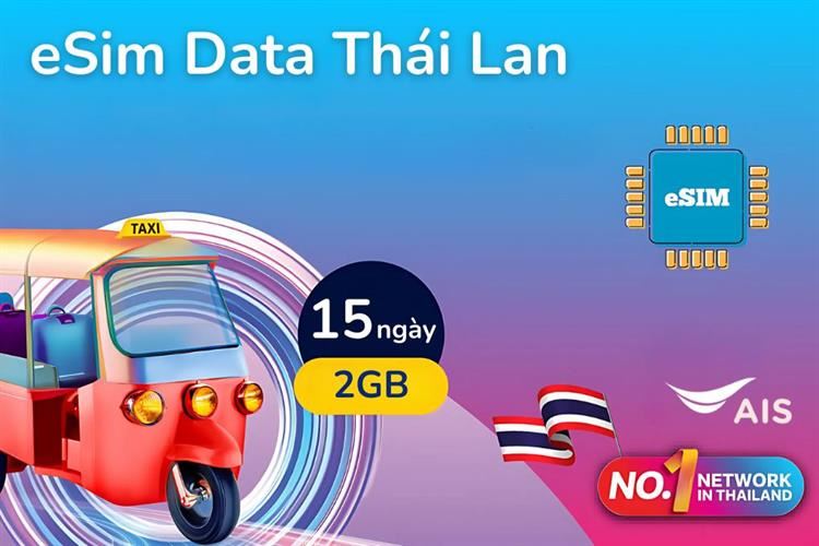 eSim du lịch Thailand 2GB/15 Ngày