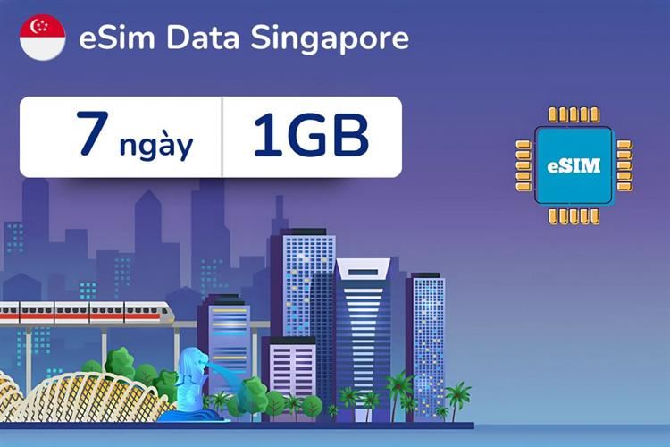 eSim du lịch Singapore 1GB/7 Ngày