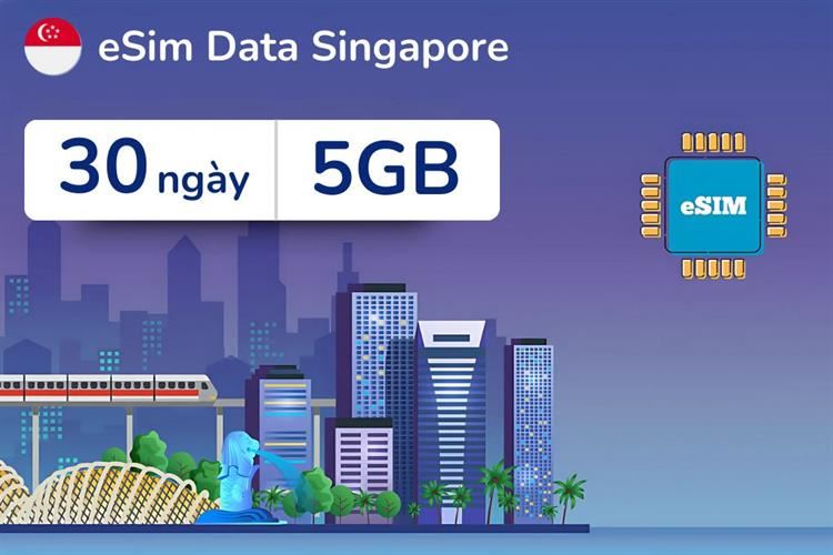 eSim du lịch Singapore 5GB/30 Ngày