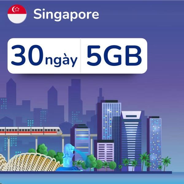 eSim du lịch Singapore 5GB/30 Ngày