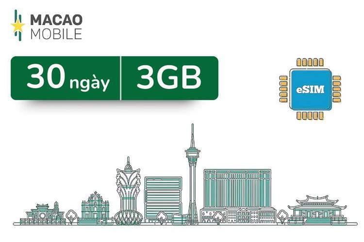 eSim du lịch Macao 3GB/30 Ngày