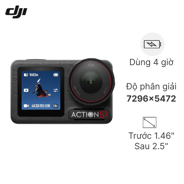 Camera kỹ thuật số DJI Osmo Action 5 Pro Adventure Combo_AC004ADV