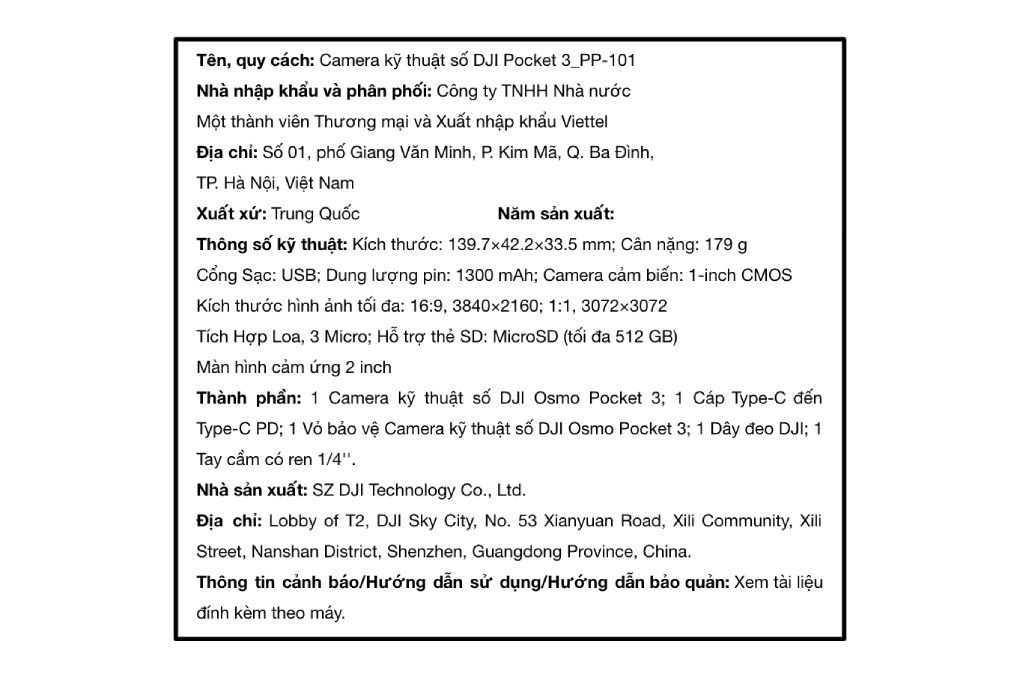 Camera cầm tay DJI Pocket 3_PP-101 Màu Đen