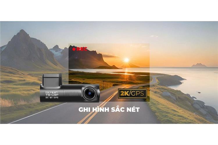Camera hành trình xe hơi 2K GPS Vietmap TS-C9P Màu Đen