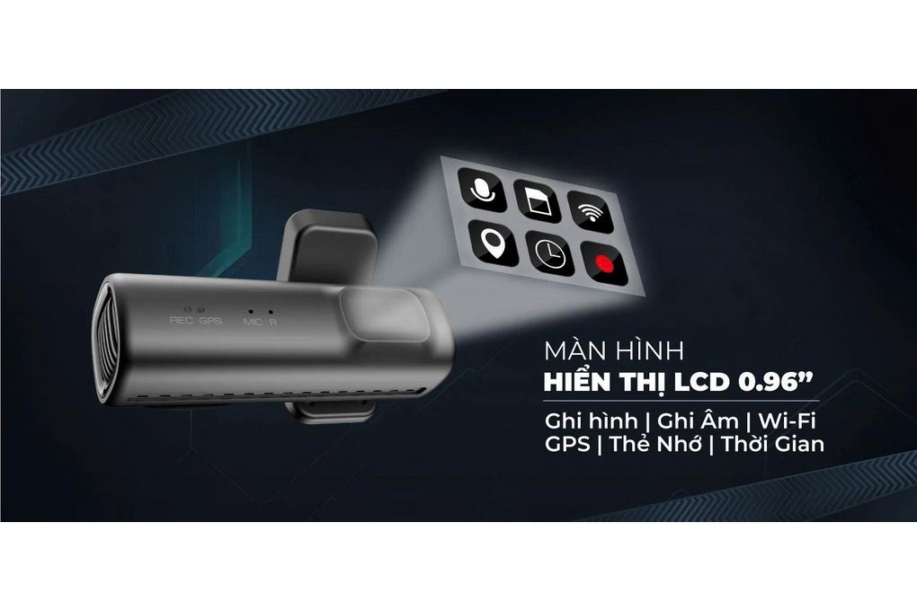 Camera hành trình xe hơi ghi hình trước sau 2K GPS Vietmap TS-2K Lite Màu Đen