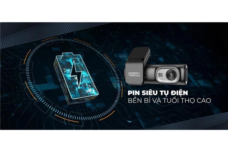 Camera hành trình xe hơi ghi hình trước sau 2K GPS Vietmap TS-2K Lite Màu Đen