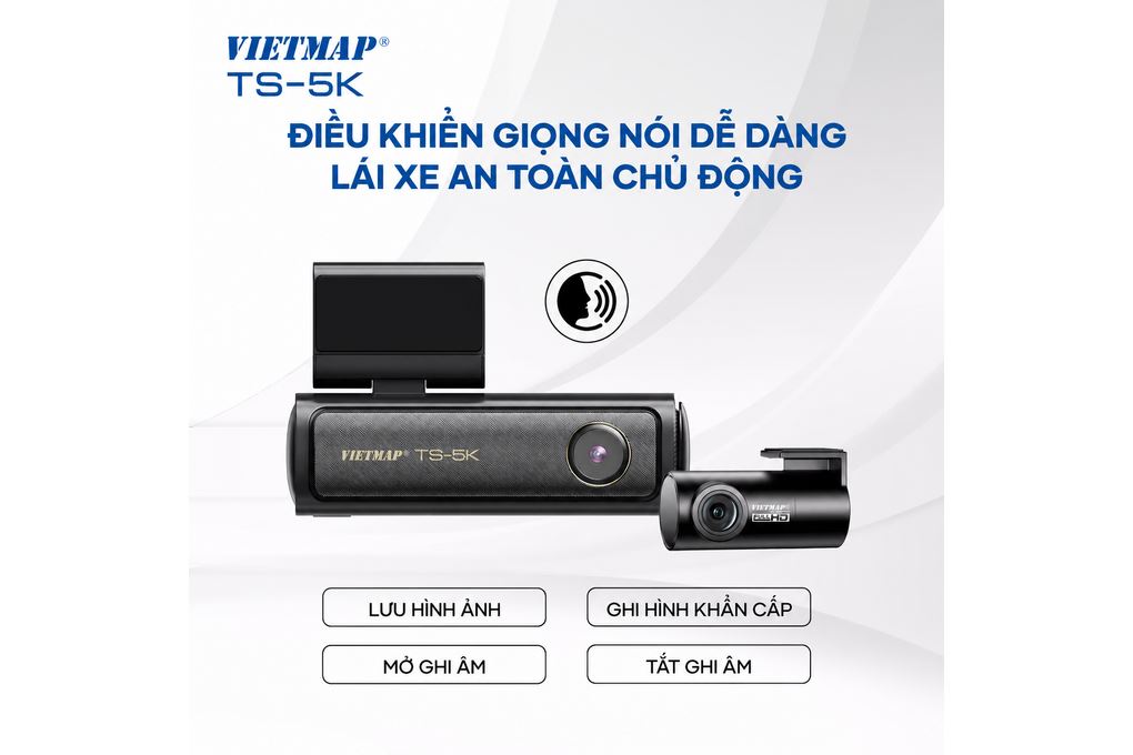 Camera hành trình xe hơi ghi hình trước sau ADAS Cảnh Báo Giọng Nói GPS Vietmap TS-5K - 4