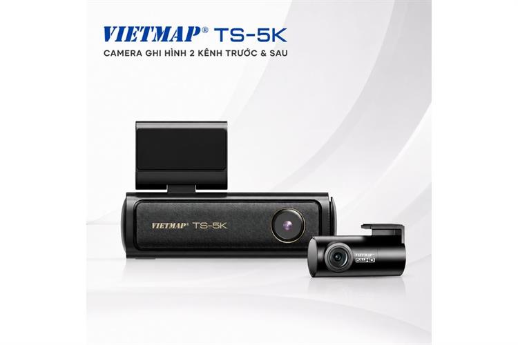 Camera hành trình xe hơi ghi hình trước sau ADAS Cảnh Báo Giọng Nói GPS Vietmap TS-5K Màu Đen