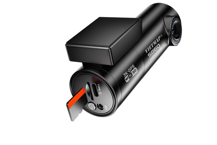 Camera hành trình xe hơi ghi hình trước sau Cảnh Báo Giọng Nói GPS Vietmap S860 Màu Đen