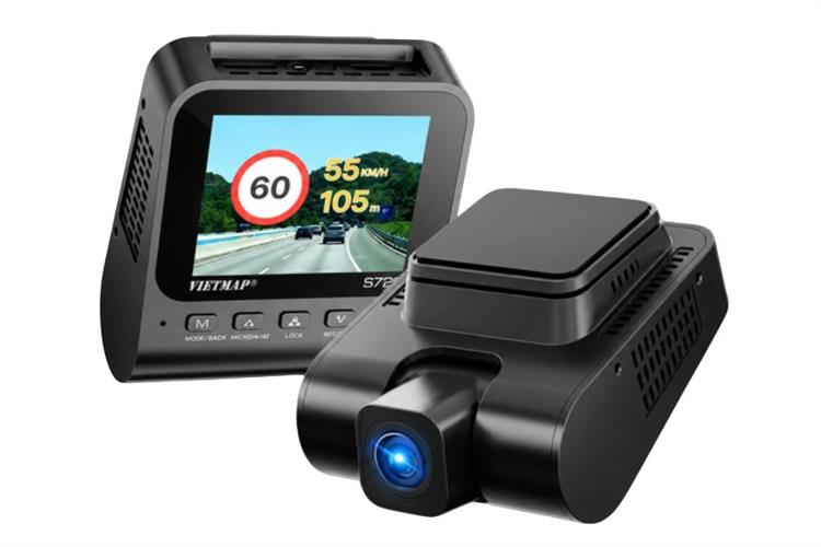 Camera hành trình xe hơi ghi hình trước sau 4K Cảnh Báo Giọng Nói GPS Vietmap S720 Màu Đen