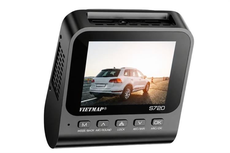 Camera hành trình xe hơi ghi hình trước sau 4K Cảnh Báo Giọng Nói GPS Vietmap S720 Màu Đen
