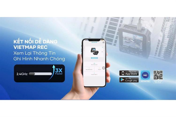 Camera hành trình xe hơi ghi hình trước sau 4K Cảnh Báo Giọng Nói GPS Vietmap S720 Màu Đen