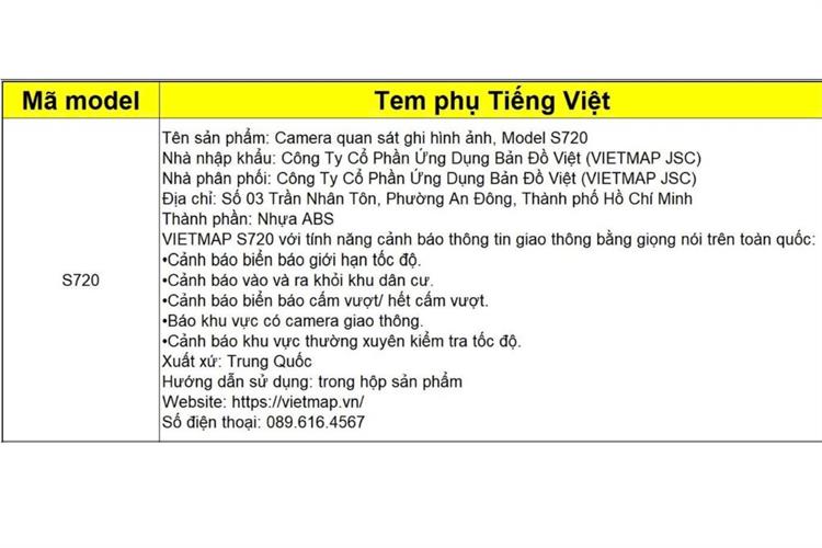Camera hành trình xe hơi ghi hình trước sau 4K Cảnh Báo Giọng Nói GPS Vietmap S720 Màu Đen