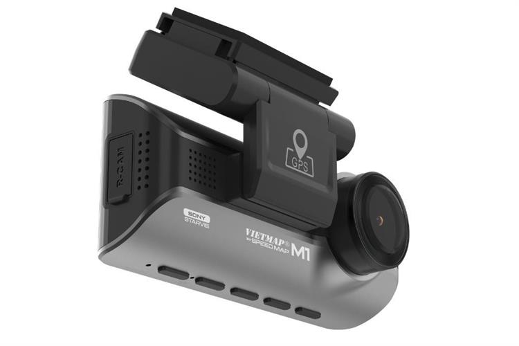 Camera hành trình xe hơi ghi hình trước sau 2K Cảnh Báo Giọng Nói GPS Vietmap SpeedMap M1 Màu Đen