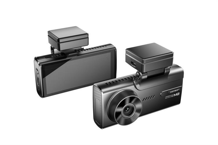 Camera hành trình xe hơi ghi hình trước sau 2K Cảnh Báo Giọng Nói 4G GPS Vietmap SpeedMap M2 Màu Đen