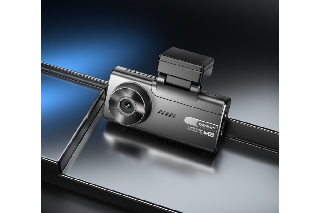 Camera hành trình xe hơi ghi hình trước sau 2K Cảnh Báo Giọng Nói 4G GPS Vietmap SpeedMap M2 Màu Đen